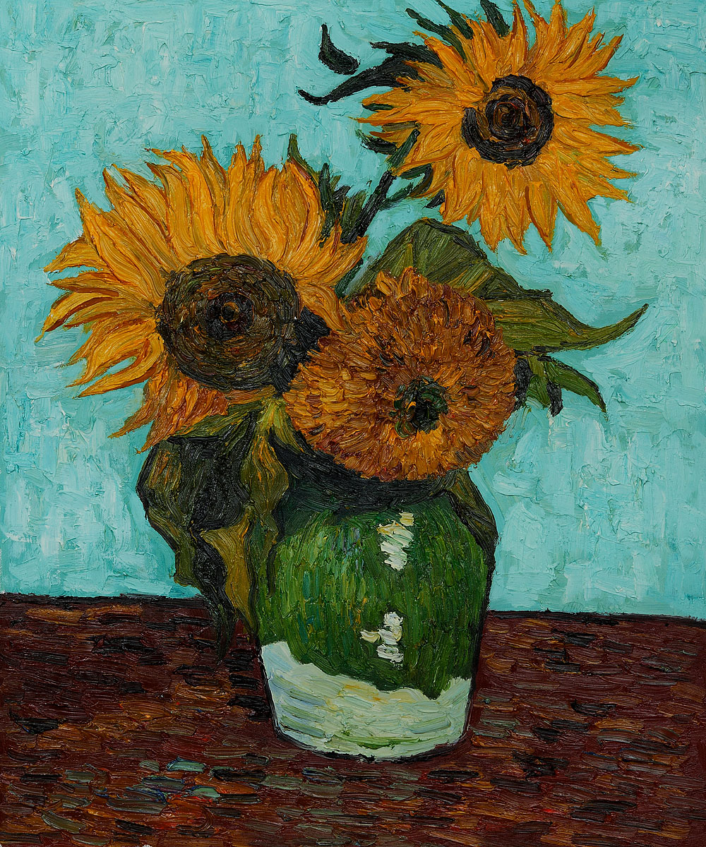 Sunflowers, First Version by Vincent Van Gogh - Click Image to Close